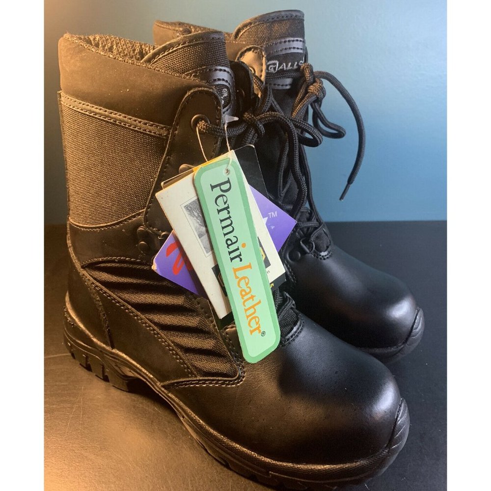 Galls Youth 9.5 Inch Tactical Boots Composite Toe Black Size 4.5M Style FW323